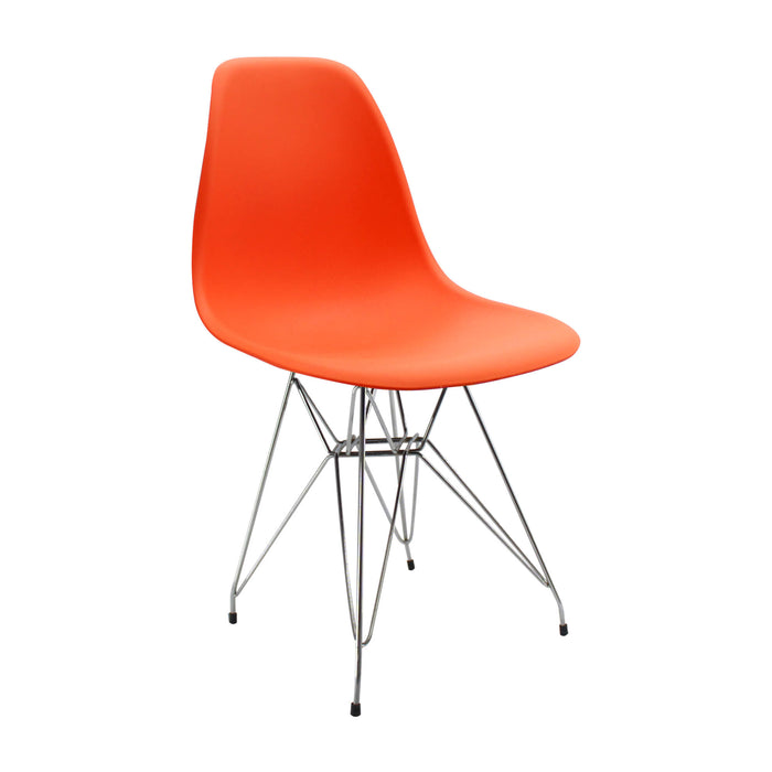 Silla de comedor DKR metal tipo Eames color naranja