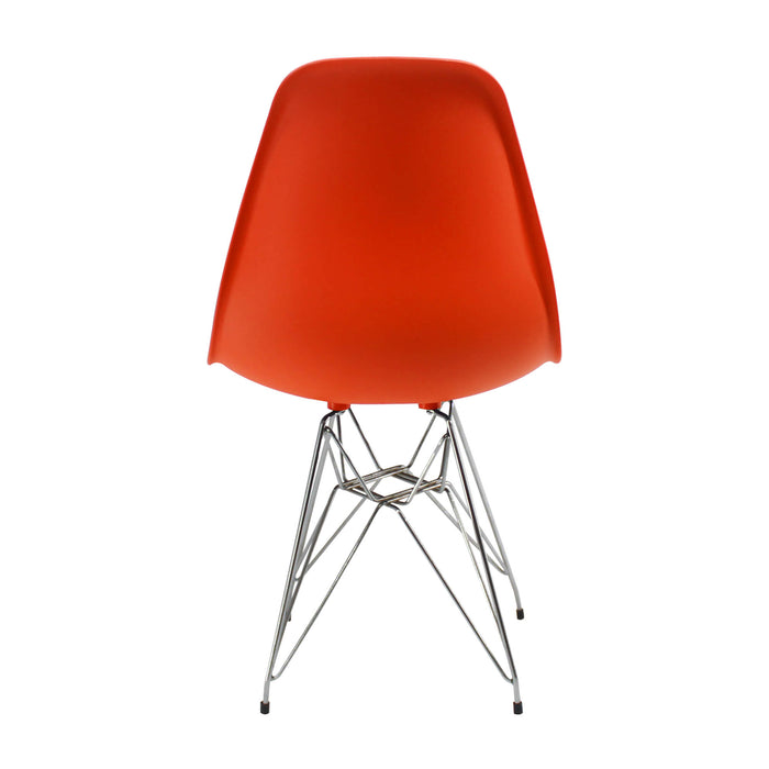 Silla de comedor DKR metal tipo Eames color naranja