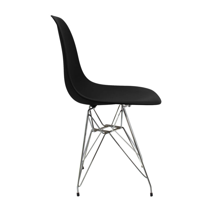 Silla de comedor  DKR metal tipo Eames color negro