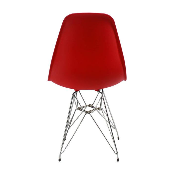 Silla de comedor DKR metal tipo Eames color rojo