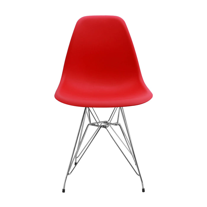 Silla de comedor DKR metal tipo Eames color rojo