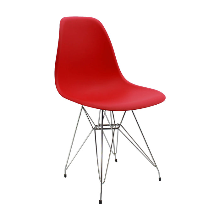 Silla de comedor DKR metal tipo Eames color rojo