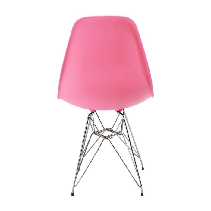 Silla de comedor DKR metal tipo Eames color rosado