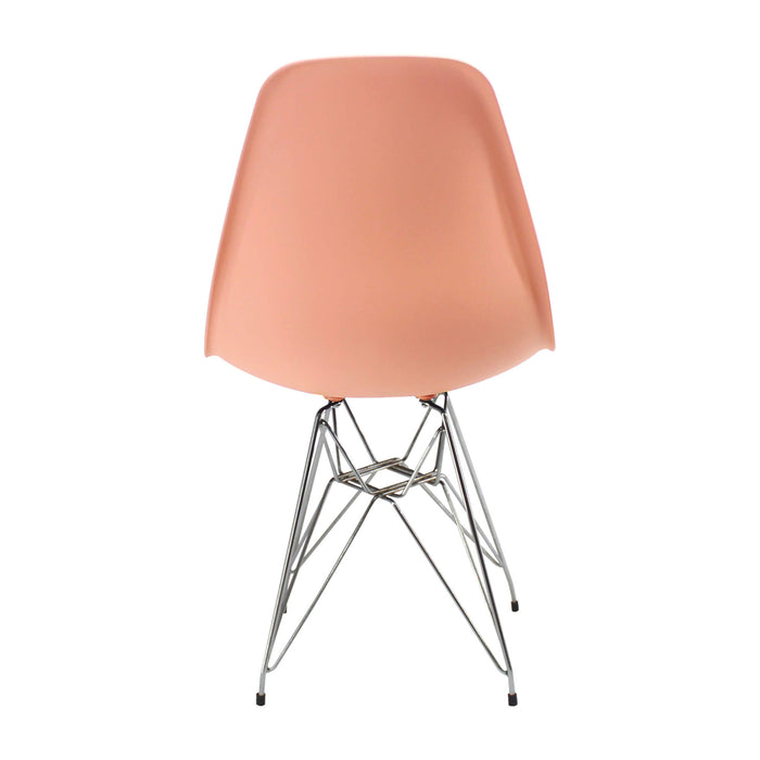 Silla de comedor DKR metal tipo Eames color salmón