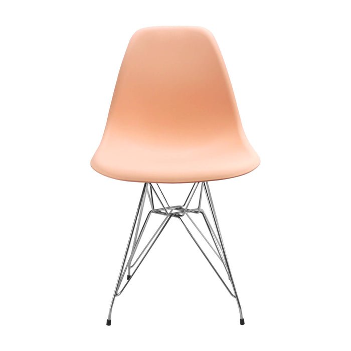 Silla de comedor DKR metal tipo Eames color salmón