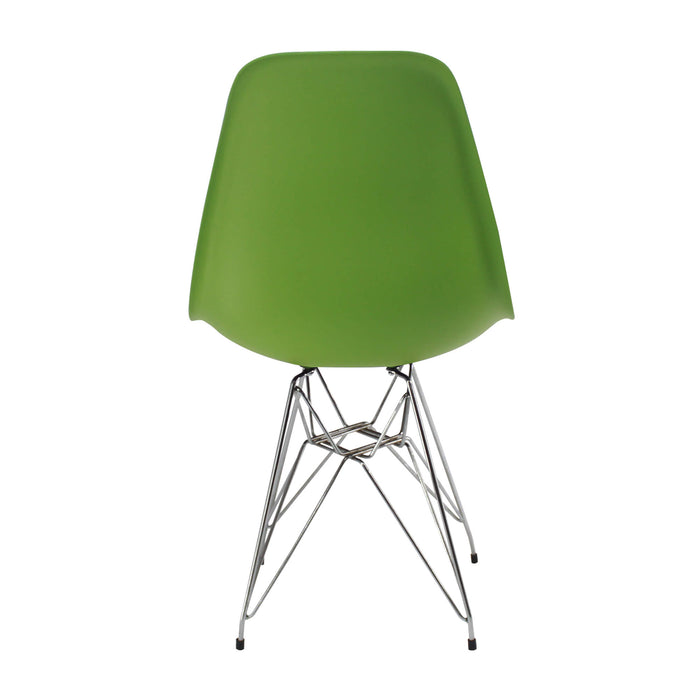 Silla de comedor DKR metal tipo Eames color verde