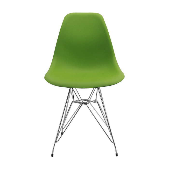 Silla de comedor DKR metal tipo Eames color verde