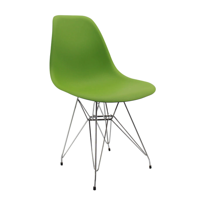 Silla de comedor DKR metal tipo Eames color verde