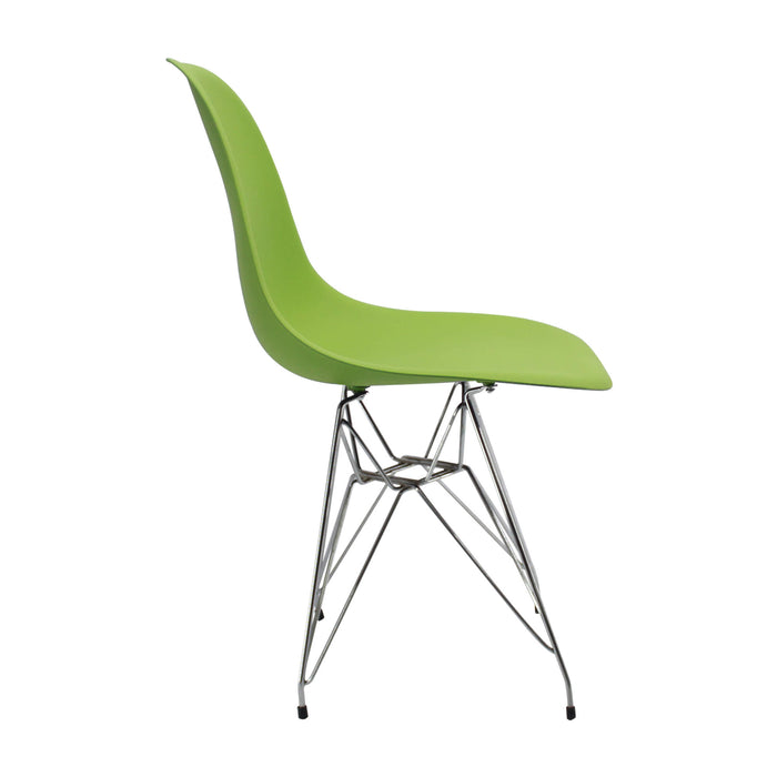 Silla de comedor DKR metal tipo Eames color verde