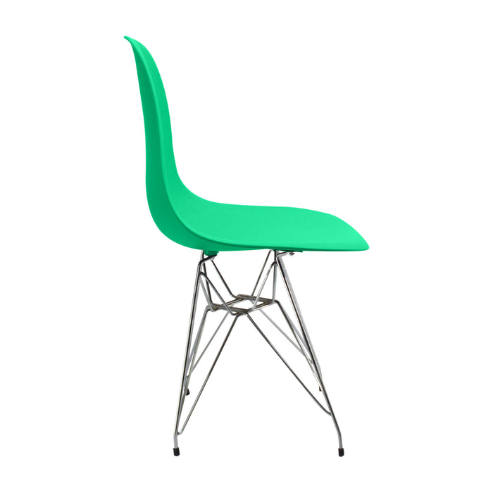 Silla de comedor DKR metal tipo Eames color verde menta