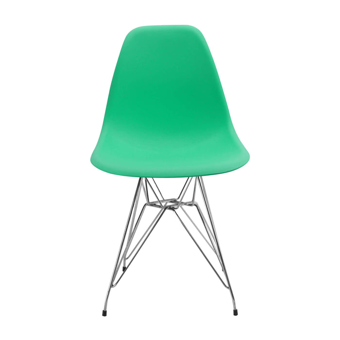 Silla de comedor DKR metal tipo Eames color verde menta