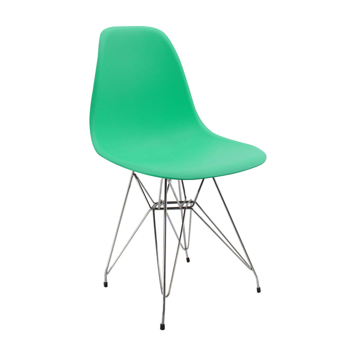 Silla de comedor DKR metal tipo Eames color verde menta