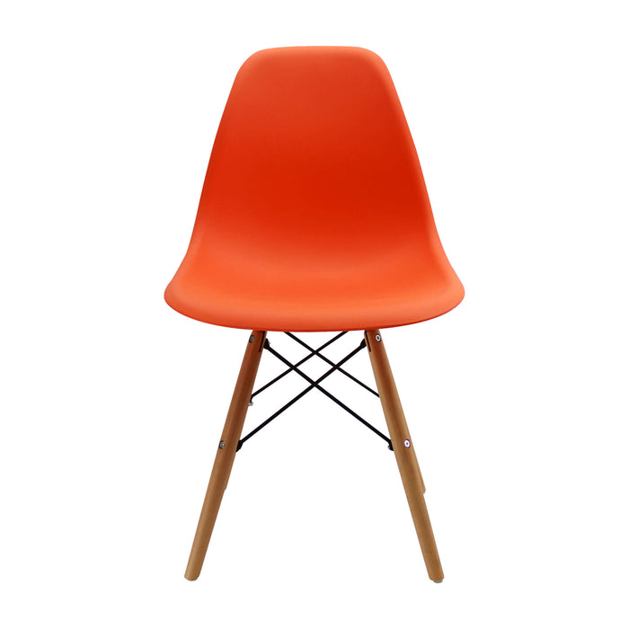 Silla de comedor DKR tipo Eames color naranjado