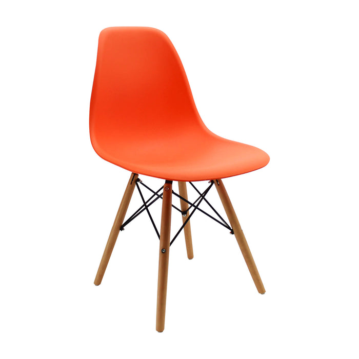 Silla de comedor DKR tipo Eames color naranjado