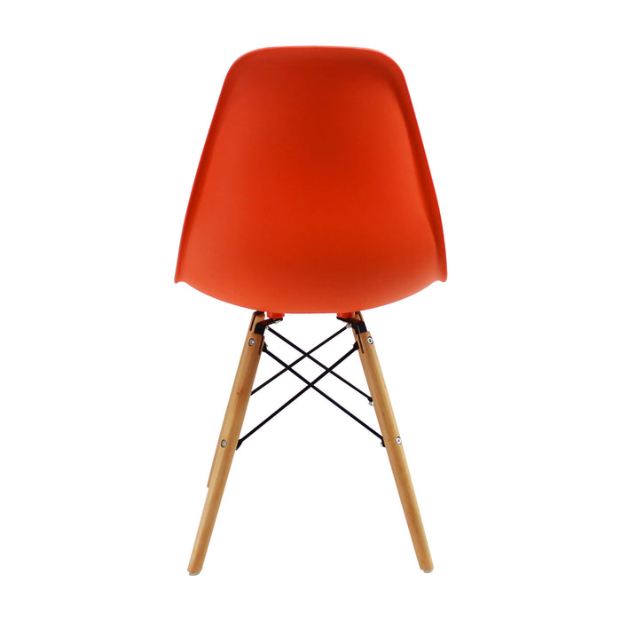 Silla de comedor DKR tipo Eames color naranjado