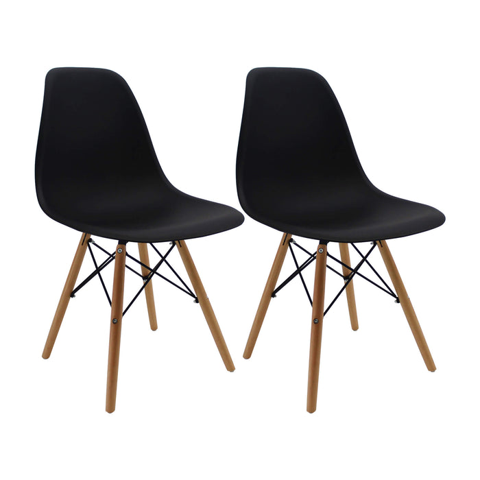 Kit por 2 sillas de comedor DKR tipo Eames color negro