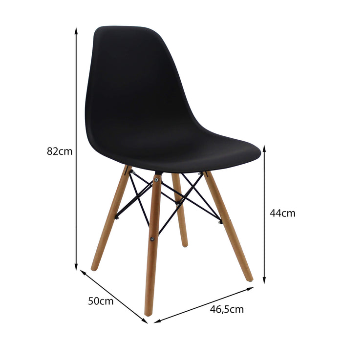 Silla de comedor DKR tipo Eames color negro