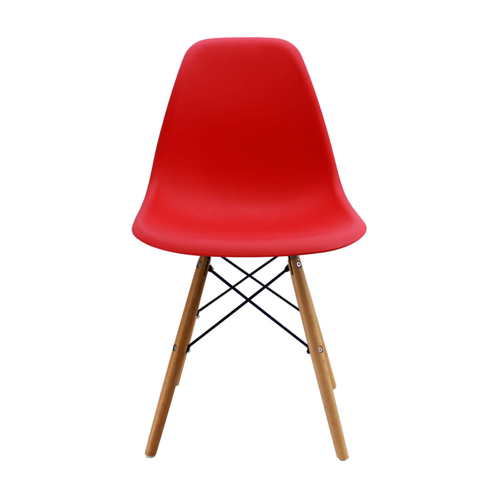 Kit por 4 sillas de comedor DKR tipo Eames color rojo