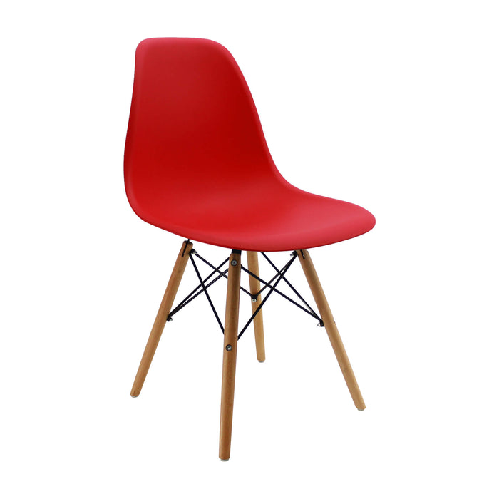 Kit por 4 sillas de comedor DKR tipo Eames color rojo