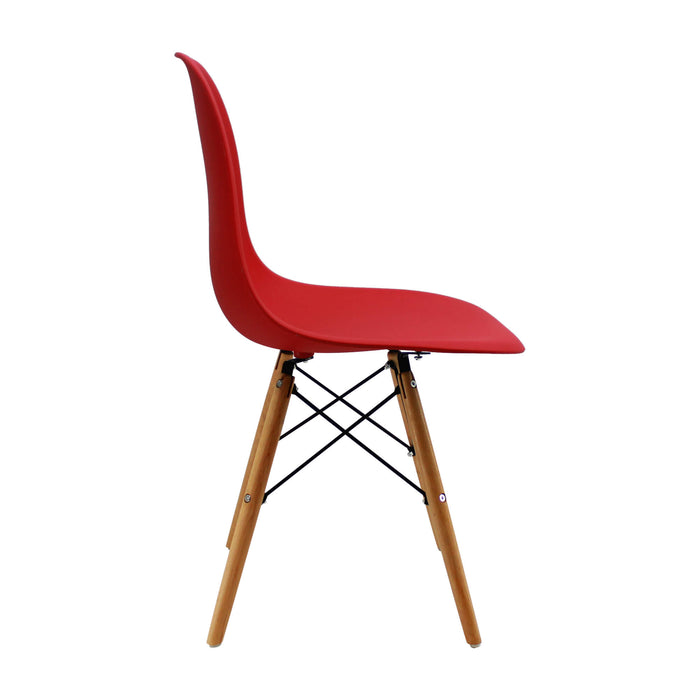 Kit por 4 sillas de comedor DKR tipo Eames color rojo