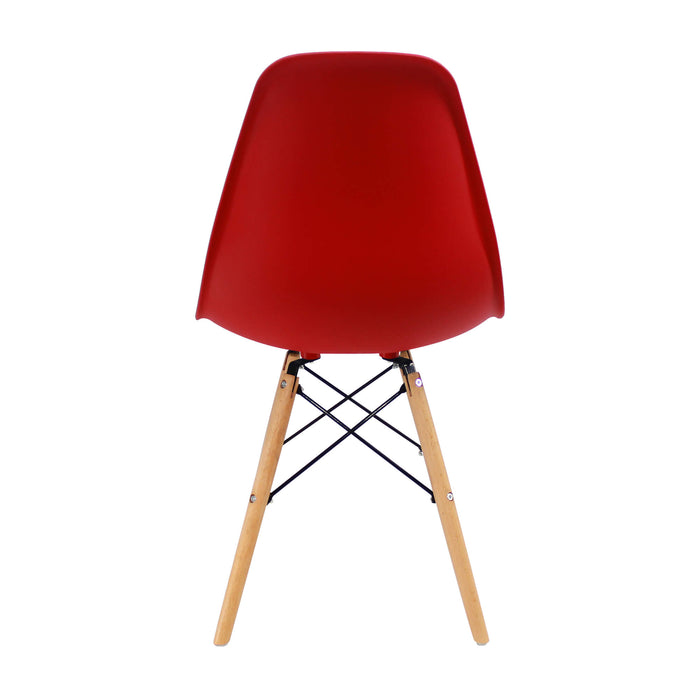 Kit por 4 sillas de comedor DKR tipo Eames color rojo