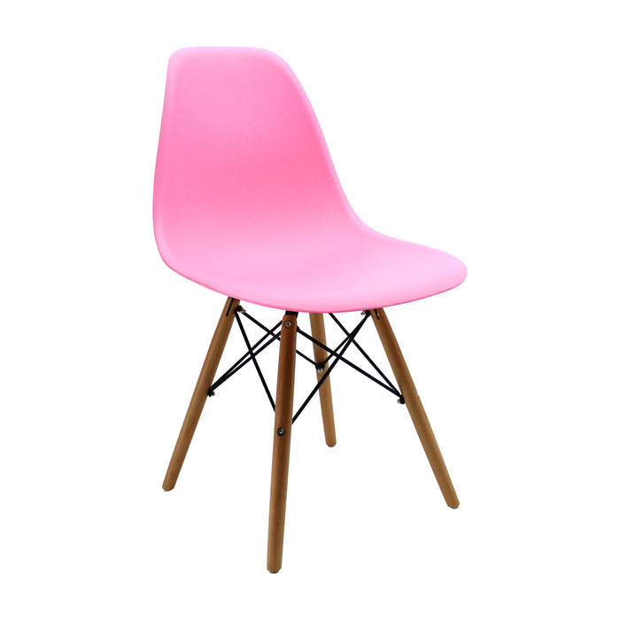 Kit por 2 sillas de comedor DKR tipo Eames color rosado