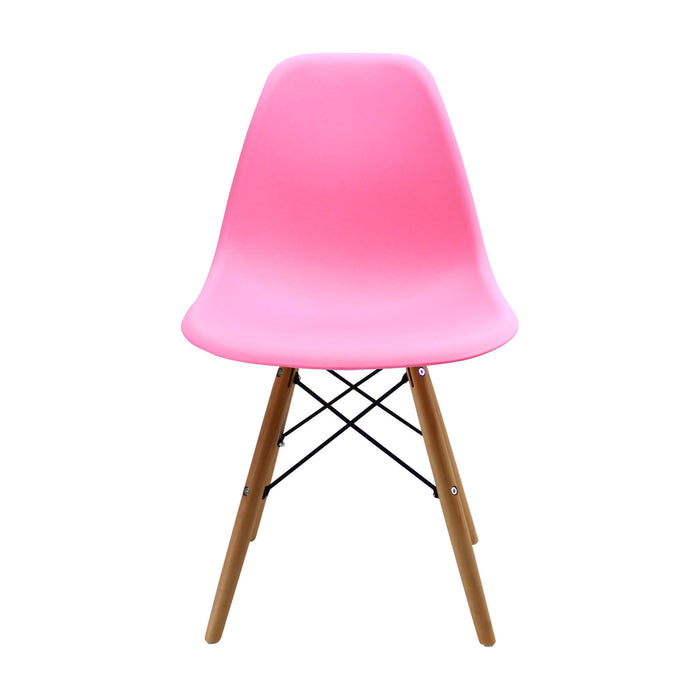 Kit por 4 sillas de comedor DKR tipo Eames color rosado