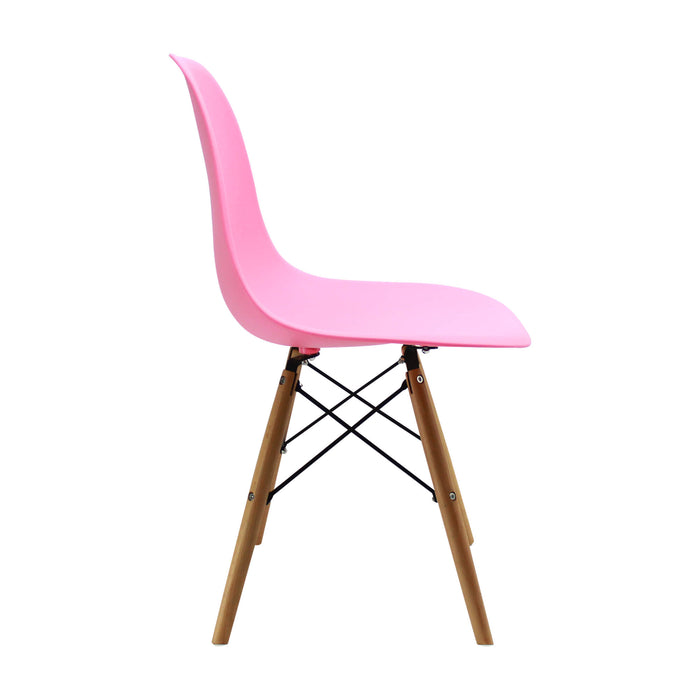 Silla de comedor  DKR tipo Eames color rosado