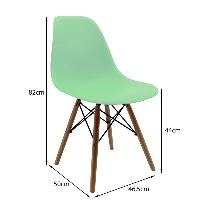 Silla de comedor DKR tipo Eames color verde claro