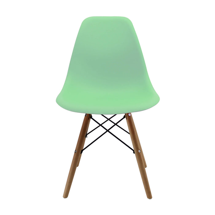 Silla de comedor DKR tipo Eames color verde claro