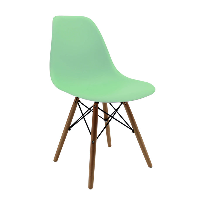 Silla de comedor DKR tipo Eames color verde claro