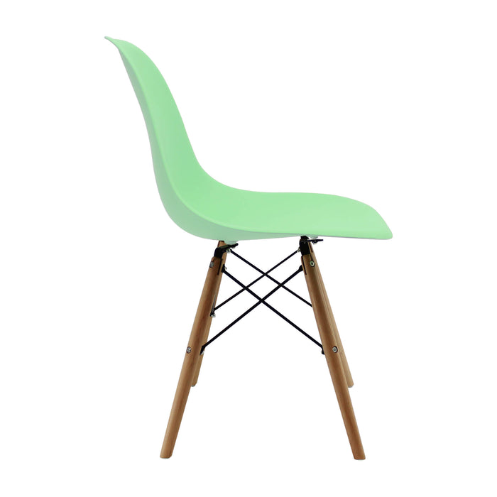 Silla de comedor DKR tipo Eames color verde claro