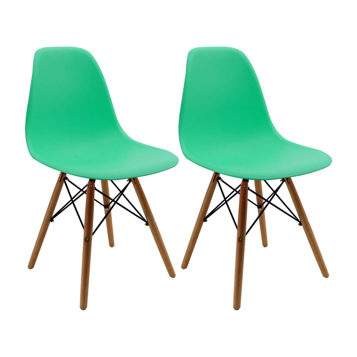 Kit por 2 sillas de comedor DKR tipo Eames color verde menta