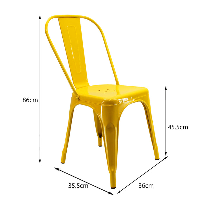 Silla de comedor titan tipo tolix color amarillo