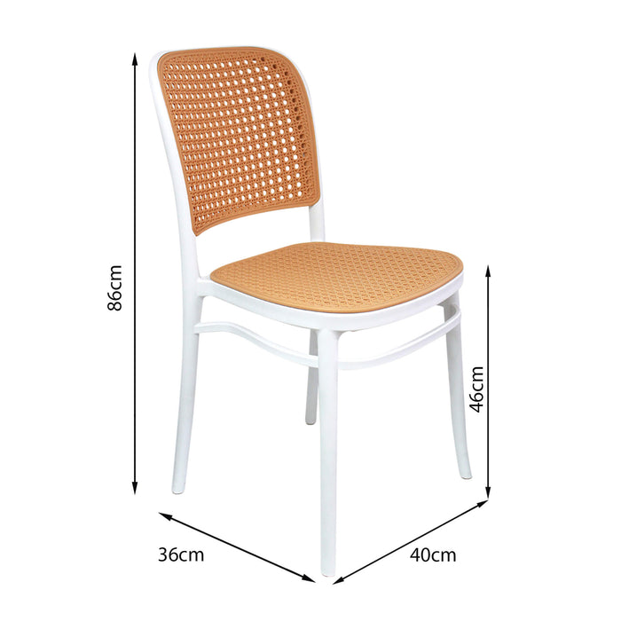 Silla de exterior para comedor jardin 1145 color blanco-biege