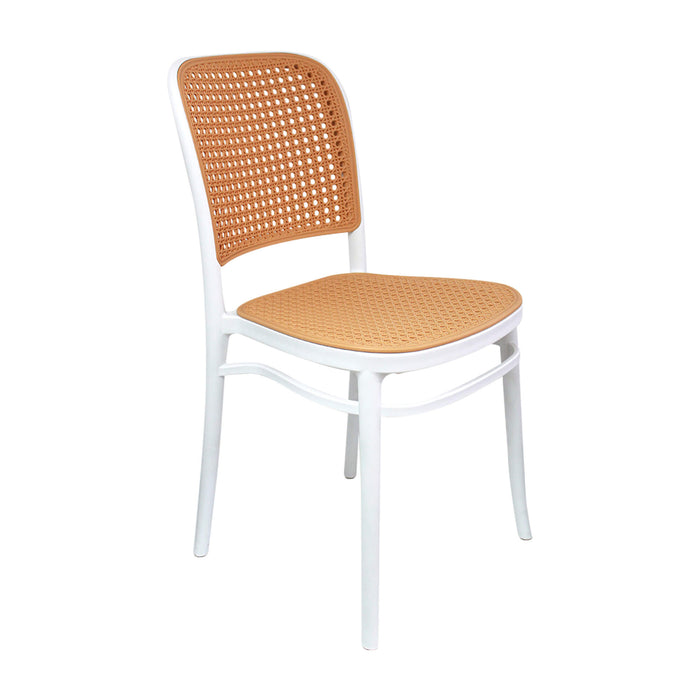 Silla de exterior para comedor jardin 1145 color blanco-biege