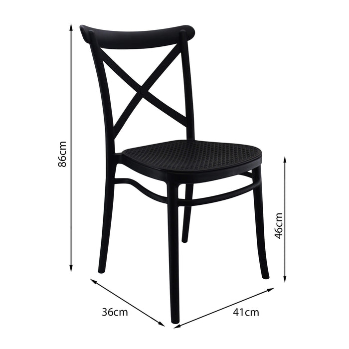 Silla de exterior plástica para comedor jardín 1146 color negro