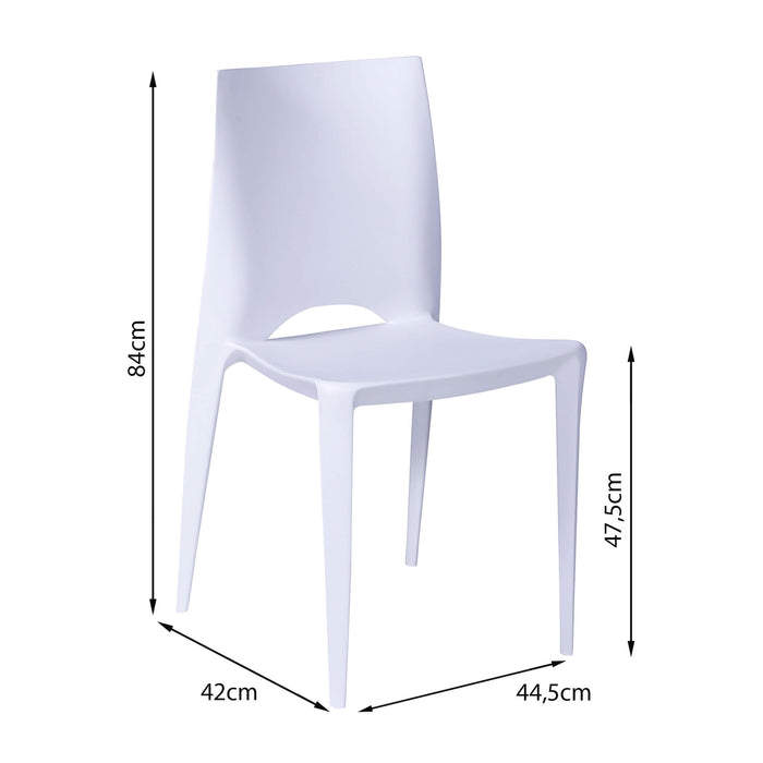 Silla de exterior zoe para sala,comedor, jardín color blanco