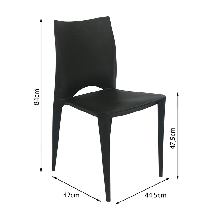 Silla de exterior zoe para sala, comedor, jardín color negro