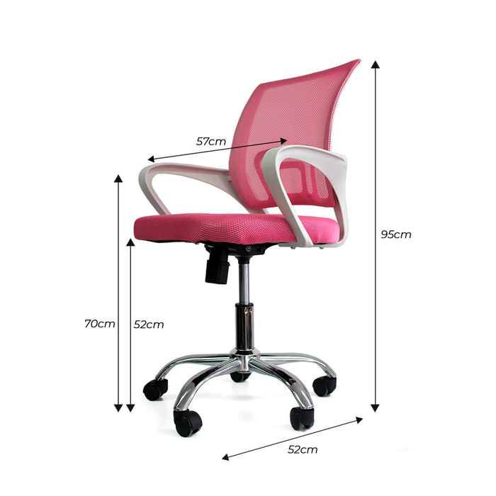 silla de escritorio tok color rosado