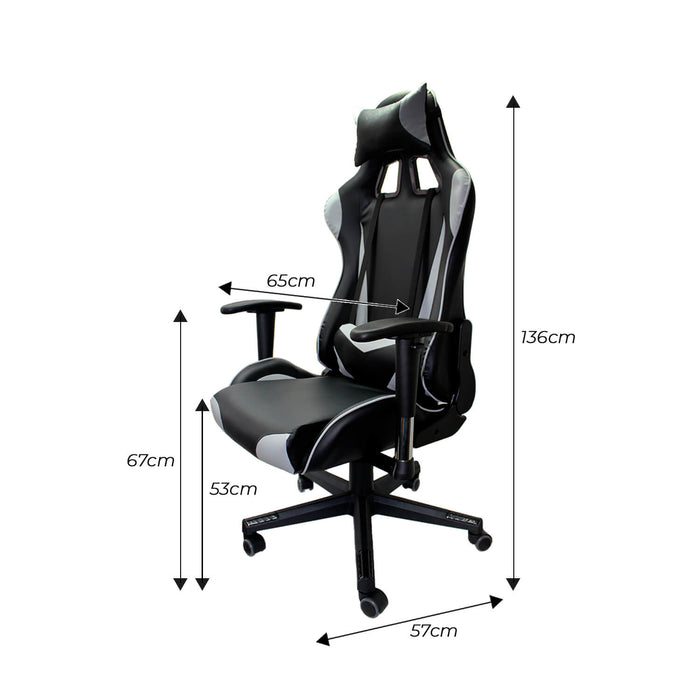 Silla gamer F16 color gris