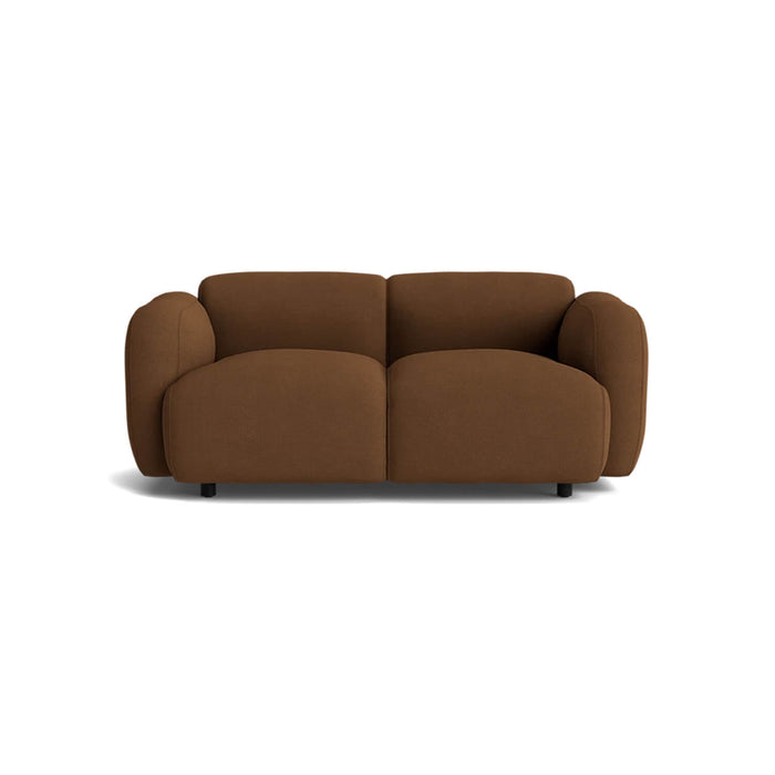 Sofá hung 2 puestos marrón tela anti fluidos 167x93x70 cm