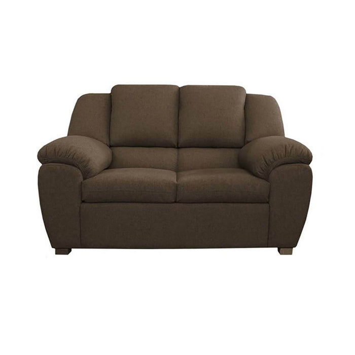 Sofá dena 2 puestos marrón tela anti fluidos 150x82x105 cm