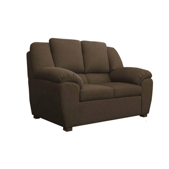 Sofá dena 2 puestos marrón tela anti fluidos 150x82x105 cm