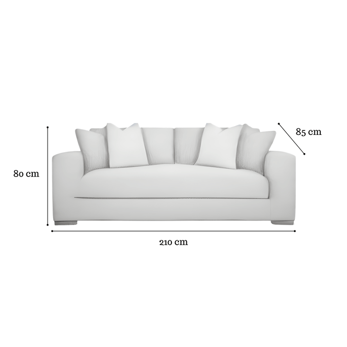 Sofá canace 3 puestos color marrón en tela anti fluidos 210x85x80 cm