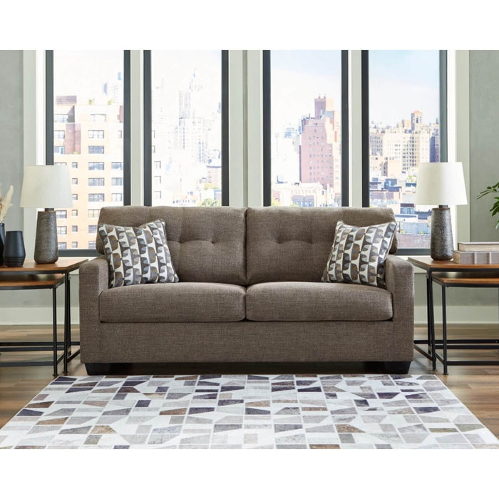 Sofá atenea 3 puestos chocolate tela anti fluidos 190x96x94 cm