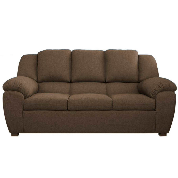 Sofá dena 3 puestos marrón tela anti fluidos 200x82x105 cm