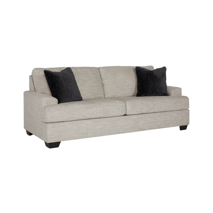 Sofá cristel 3 puestos color gris en tela anti fluidos 221x97x94 cm