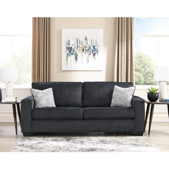 Sofá viena 3 puestos negro tela anti fluidos 215x96x93 cm