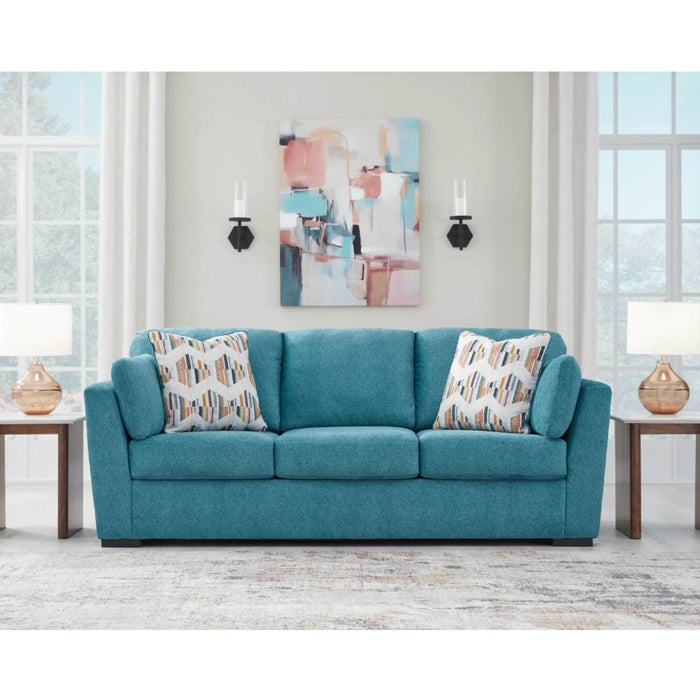 Sofá mónaco 4 puestos azul tela anti fluidos 238x104x99 cm